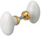 THIRARD - Paire de Boutons pour Porte d'Intérieur - Porcelaine - Usage Pratique - Carré 6 mm avec Fourreau Adaptateur Carré 7 mm - Finition Blanche Élégante