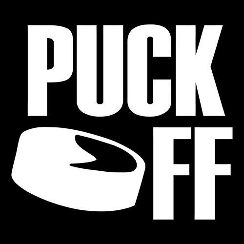 Makarios LLC Puck Off Hockey Sportwagen Trucks Vans Walls Laptop MKR 5,5x4,25 Zoll MKR639 Weiß