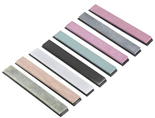 Pietre per Affilare 8 Pezzi Pietra Affilatura 240/400/800/1000/3000/5000/8000/10000# Affilacoltelli Whetstone Lucidatura Macinazione Strumento Utensili da Cucina per Coltelli Forbici Scalpelli