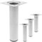 PrimeMatik - Pieds de Table Rond pour Meubles et Bureau en Acier Gris 25cm 4-Pack