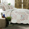 Householdfurnishing 3 Piece Printed Patchwork Bedspread Quilted Bed Throw Comforter with Pillow Shams (Meadow, Single)