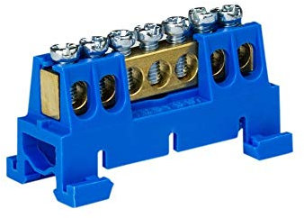 Klemmen für Hutschiene Verteilerklemme Sammelklemme 7-polig Leiterklemme blau 8061