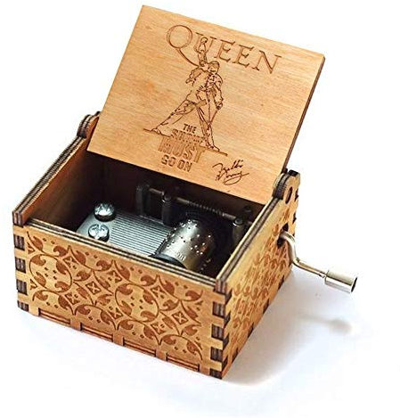 Cuzit Queen, Carillon in Legno con Scritta The Show Must Go On Freddie Mercury Carillon a Tema Greatest Hits Queen in Legno Creativo Artigianato in Legno