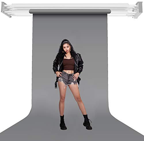 Superior Seamless Background Paper Backdrop 1.35 x 10m, Neutral Grey, Portrait Backdrops Paper Roll for Photography Video and Television Children Photography Exhibitions Window Displays Studio