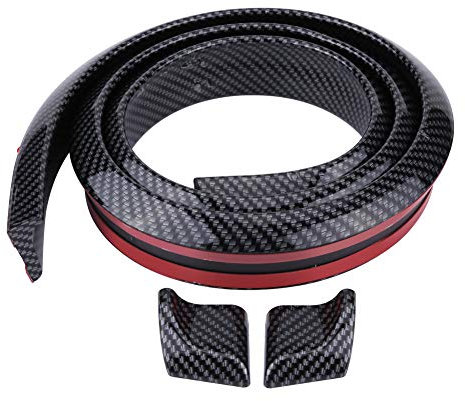 Spoiler Trasero del Labio del Maletero, 1.5 m/4.9 pies de Fibra de Carbono de Goma Suave Coche Spoiler del Techo Trasero Spoiler Wing Lip Sticker(Negro)