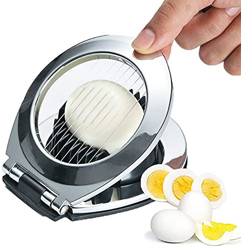 Vaodroesia 2 in 1 Egg Slicer,Multi Function Stainless Steel Egg Cutter for Fruits Garnish Heavy Duty Slicer, Durable&Dishwasher Safe Strawberry Cheese Kitchen Tool Helper for Mushroom, Salad Shredder