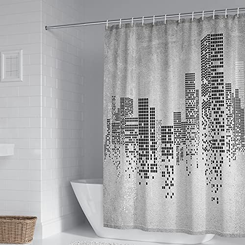 KnSam Rideau de Douche 150x200cm Polyester Immeuble de Grande Hauteur Salle de Bain Douches Anti Moisissure