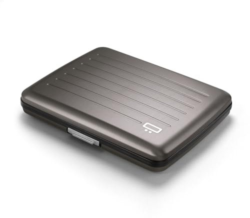ÖGON -DESIGNS- Portefeuille en Aluminium, Grande capacité avec Fermoir en métal, Protection RFID Contre la fraude et la démagnétisation, modèle Smart Case Oslo Large