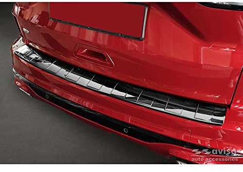 Avisa Spiegelschwarz Edelstahl Heckstoßstangenschutz kompatibel mit Ford Kuga III ST-Line/Hybrid/Vignale 2019-2024 & FL 2024- 'Ribs'