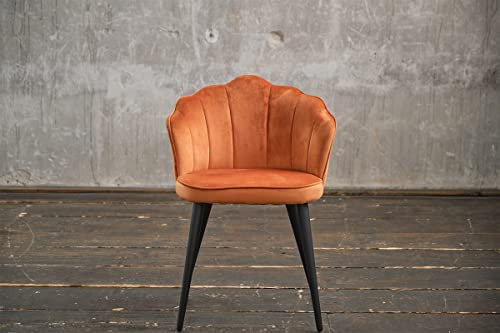 KAWOLA Esszimmer Stuhl Sally - Moderner Stuhl für Esszimmer, Gepolstert mit Velvet Bezug, Kupferfarben, Ergonomisch, 1 Stück