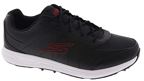Skechers Go Prime-Zapatos de Golf sin Pinchos de Ajuste Relajado, Zapatillas Hombre, Negro/Rojo, 44 EU