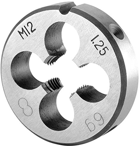 Burkit Metrische M12 x 1,25 runde Gewindeschneider, M12 x 1,25 Maschinengewinde-Schneideisen für Rechtshänder