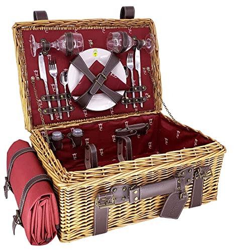 Les Jardins de la Comtesse - Picknickkiste aus Weide und Leder, Champs-Elysées Bordeaux – 2 Personen