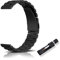RoYiio Edelstahl-Ersatzarmband für Anstoßbreite 16mm,18mm,20mm,22mm, Armband mit Schnellverschluss, Schön Poliert, Edelstahl-Metallband für Damen und Herren - Schwarz