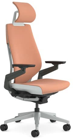Steelcase Gesture Ergonomischer Bürostuhl mit 360° Armlehnen, 3D-Live Back Lumbalstütze, anpassbarer Kopfstütze Kaki, 66 x 62.5 x 107