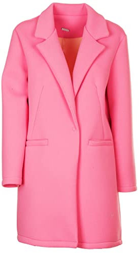 VIALESCARPE - Spolverino neoprene. Linea ampia, due tasche, chiusura con bottoni a pressione. Rosa. UNI