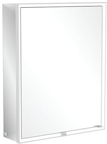 Villeroy & Boch My View Now, Spiegelschrank für Aufputz mit Beleuchtung, 600x750x168 mm, mit EIN-/Ausschalter, Smart Home fähig, 1 Tür Anschlag (Scharnier) Links, A4576L
