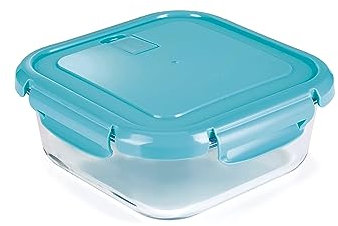 nutrifresh Airclip 1.1L - Glass Food Container with Lid - Airtight Glass Meal Prep Storage Container - Leak Proof & BPA Free