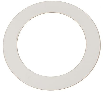 Fame FRBD-5WH, 5 Zoll Bass Drum Ring, Weiß, Selbstklebender Lochverstärkungsring, Schablone für Drumfelle, Kunststoff, Mikrofon-Positionierung, Verbesserte Klangqualität