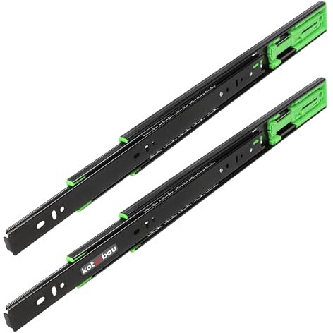 KOTARBAU® 1 Paar Schubladenschienen Vollauszug Softclose 400 mm Schwerlastauszug Auszug Schienen für Schubladen Schienensystem Selbsteinzug Auszugsschienen Teleskopschienen Schubladenauszüge