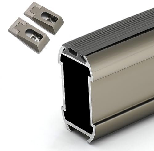 kleiderstange schrank Heavy Duty Kleiderschrank Bar Stangen, Wandmontierte Garderobenstange Kleiderbügel für Jacken Tauchen Ausrüstung Vorhang, Aluminium Garderobenständer ( Color : Champagne , Size :