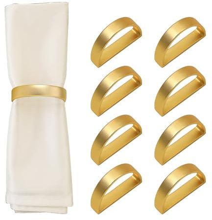 KiKiHong Serviettenringe Gold 12 Stück Metall Serviettenring Set Elegante Serviettenschnallen Geeignet für Hochzeiten Familienfeiern Tischdekorationen Valentinstag Weihnachten