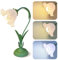 Blume Tischlampe Vintage Tischlampen Blumenform Metall Blatt mit Mattiert Lampenschirm Nachttischlampe für Schlafzimmer, Mädchenzimmer, Wohnzimmer, Schlafzimmer, Büro, Kommode (Grün)