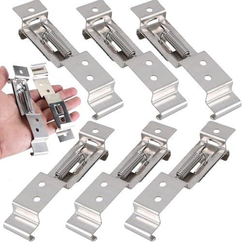 6Pcs Trailer Number Plate Holder License Plate Bracket Number Plate Holder UK Stainless Steel Number Plate Clips Frame Number Plate Holders Stainless Spring Loaded Steel for Trailers Caravans