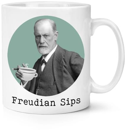 Freudian Sips Tasse mit Aufschrift Sigmund Freud, lustiger Witz, frecher Geburtstag, Freudian Slips