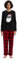 GLOBAL Femme Pyjama Flanelle Manches Long Ensembles de Pyjama Coton Chaleureux Vêtements de Nuit Confortable Carreaux Rouge NOI 3XL