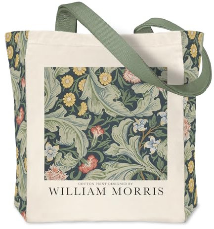 Crocothemis Ästhetische Vintage-Einkaufstasche aus Segeltuch, wiederverwendbar, personalisierbar, William Morris 04, Large