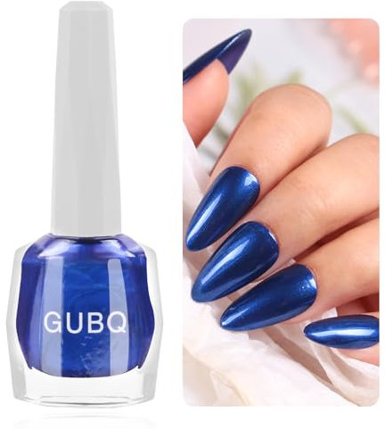 DouborQ Glitter Nail Polish Pearl Blue Glimmer Long-lasting Sequins Nail Art Varnish (18)