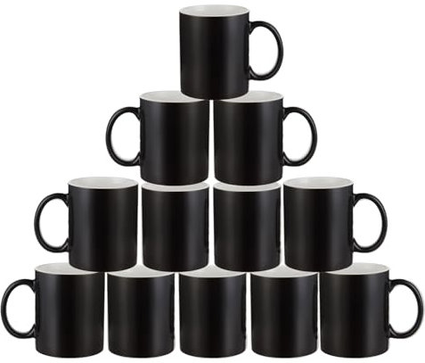 Sublimation Colour Changing Mugs | Heat Sensitive Ceramic Mug | Perfect for Birthdays, Christmas, Special Events, and Custom Designs | Fine Quality Sublimation Blanks | Set of 12