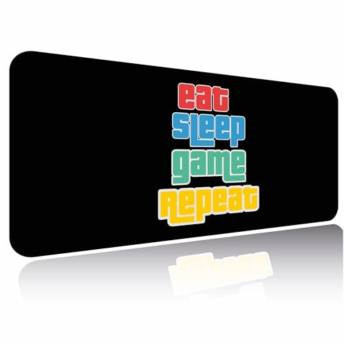 pixly® Tapis de Souris XXL Bureau & Gaming; Tapis Antidérapant pour PC Gamer, Clavier; sous-Main Bureau et Télétravail; Mouse-Pad (Eat Sleep Smoke Repeat, 900x 400 mm)