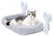 Large Cat Window Hammock Bed, 52x30cm Foldable Cat Window Perch with Reversible Cover, Upgrade 6 Strong Suction Cups Holds Up to 20kg, Kitty Summer & Winter Bed(Gray, L)