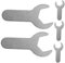 Housoutil Stainless Steel Gas Bottle Spanner 5pcs Set Large 27mm Opening Metal Wrench for Gas Tank Pressure Reducing Valves