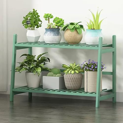Pflanzenständer aus Bambus, 4 Etagen, Leiter-Regal, Organizer für Garten, Balkon, Terrasse, Tisch, Blumenständer