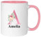 Hoolaroo Personalised Mug Gift for Women, Pink 11oz Letter Name Flower Present for Mum Nanny Nan Girl Coffee Tea - Floral Pink
