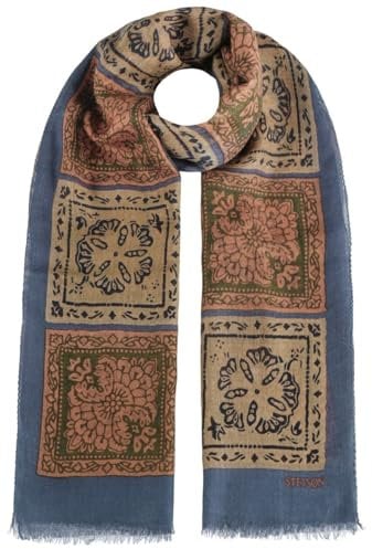 Stetson Lorava Wollschal Fransen Unisex Frühling Sommer blau-grün One Size