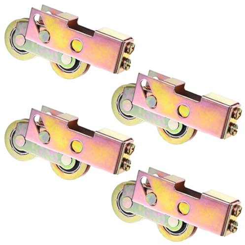 M METERXITY 4-Pack Sliding Patio Door Roller 1-1/4/32mm Steel Sturdy | Ball Bearing, Adjustable, Replacement for Sliding Door, Roller Assembly, Wheel
