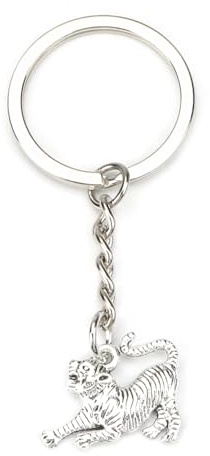 Gallkeat Tiger Schlüsselanhänger, Tier Anhänger Silber aus Metall, Tiger Geschenk für Tigerliebhaber, Taschenanhänger