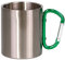 ZwaitL Tasse de voyage en acier inoxydable de 300 ml avec mousqueton pour le sport en plein air