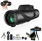 DAJASD 12x52 Monokular Teleskop, HD Monokular Fernrohr, Wasserdicht Zoom Fernrohr Mit Smartphone-Halterung Für Sportveranstaltungen Vogelbeobachtung Reisen Jagd Konzert Sport Im Freien