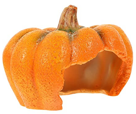 Garneck Resin Kürbisversteck Für Hermit Crab Und Schildkröten Aquarium Deko Ornament Praktische Versteckhöhle Für Reptilien Sicherer Rückzugsort Für Haustiere Und Aquariumgestaltung