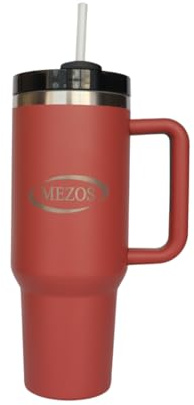 MEZOS 40oz Tumbler with Handle, 2-in-1 Leak-Proof Lid (Straw/Flip), Insulated Stainless Steel Travel Mug, Wide Mouth Water Cup, Cup Holder Friendly, Dishwasher Safe