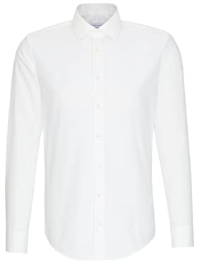 Chemise business homme Seidensticker - coupe slim - sans repassage - col Kent - manches longues - 100 % coton ,Ecru ,36