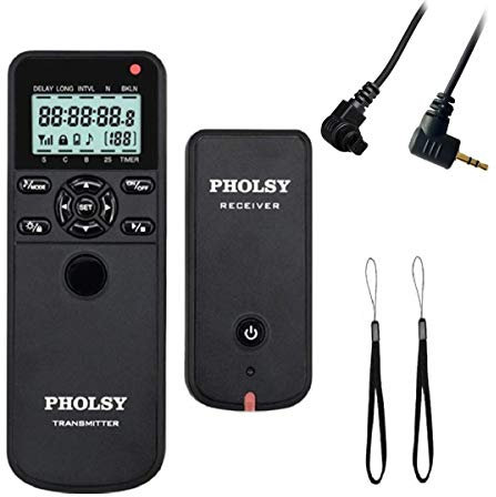 PHOLSY Timer Telecomando Fotocamera Wireless Rilascio Remoto HDR e Intervallometro per Canon R100 R8 R6ii R7 R10 90D 250D 850D 5D 6D 7D per Olympus OM-1 EM1X EM1ii EM5iii per Fuji XT3 XT4 XT5 XT30II