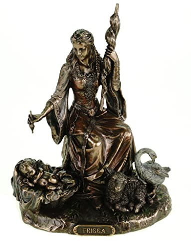 Figura de Frigg, diosa nórdica del amor, de bronce, escultura de Veronese