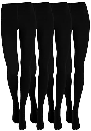 Yenita Damen THERMO Strumpfhose mit Fleece (2er/4er Pack) Warme Thermostrumpfhosen schwarz, braun, rot, blau