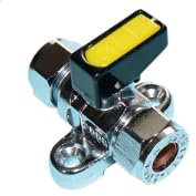 Metrogas Gas-Kugelhahn, Mini-Hebel, inkl. Rückplatte, 8 mm